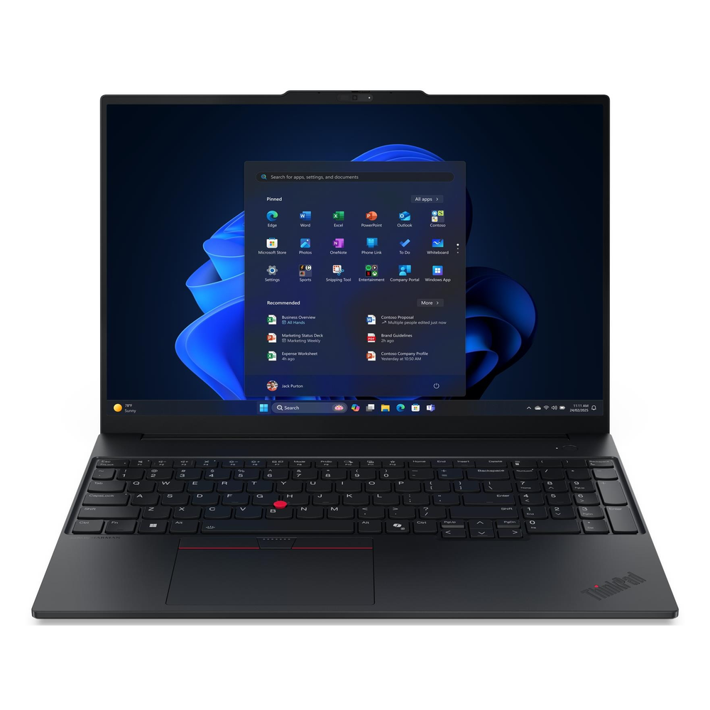 Lenovo ThinkPad E16 Gen 3 Laptop, Intel Core Ultra 5 225U Processor, 8GB RAM, 512GB SSD, 16" WUXGA Display, DOS, Includes Bag, English & Arabic Keyboard, Black, 1 Year Warranty | 21SR005JGR